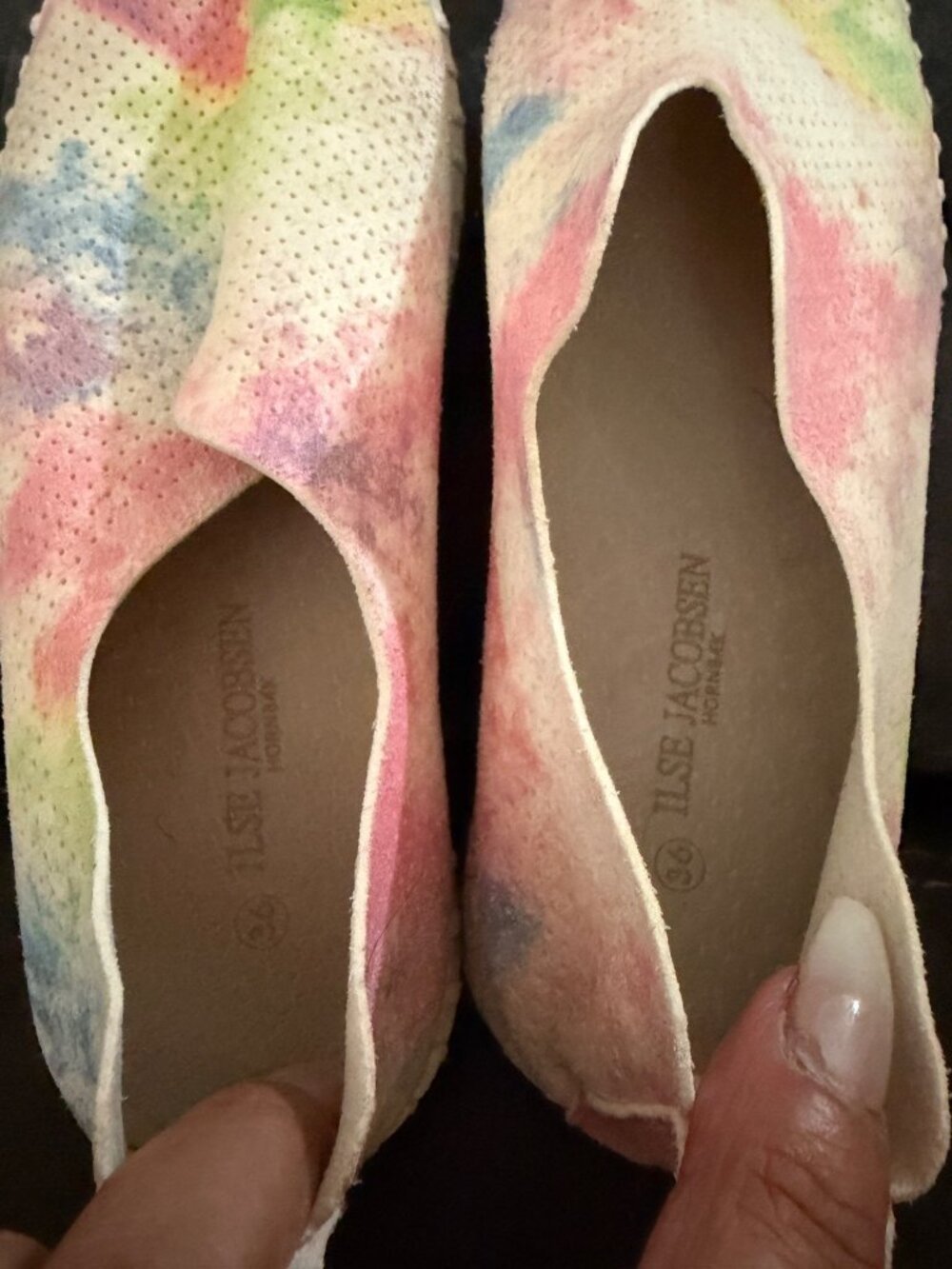 Ilse Jacobsen Tulip Womens Slip-On Shoes Size 36/6 Multicolor Tie-Dye Perforated - Picture 6 of 7